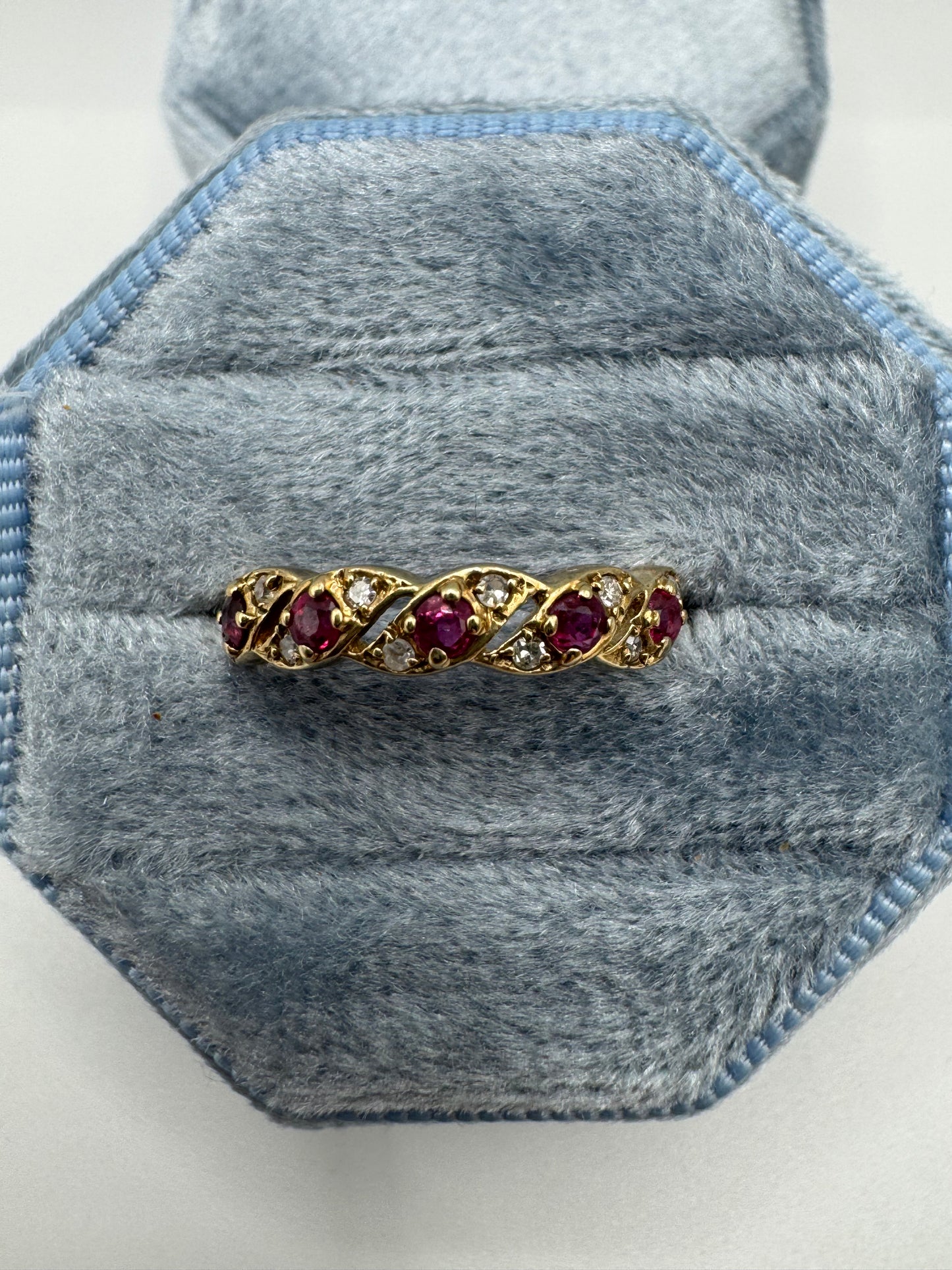 9ct gold ruby and diamond ring