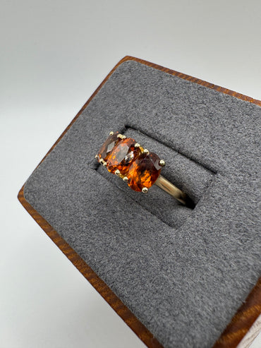 9ct gold orange sapphire ring