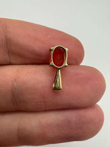 9ct gold fire opal pendant