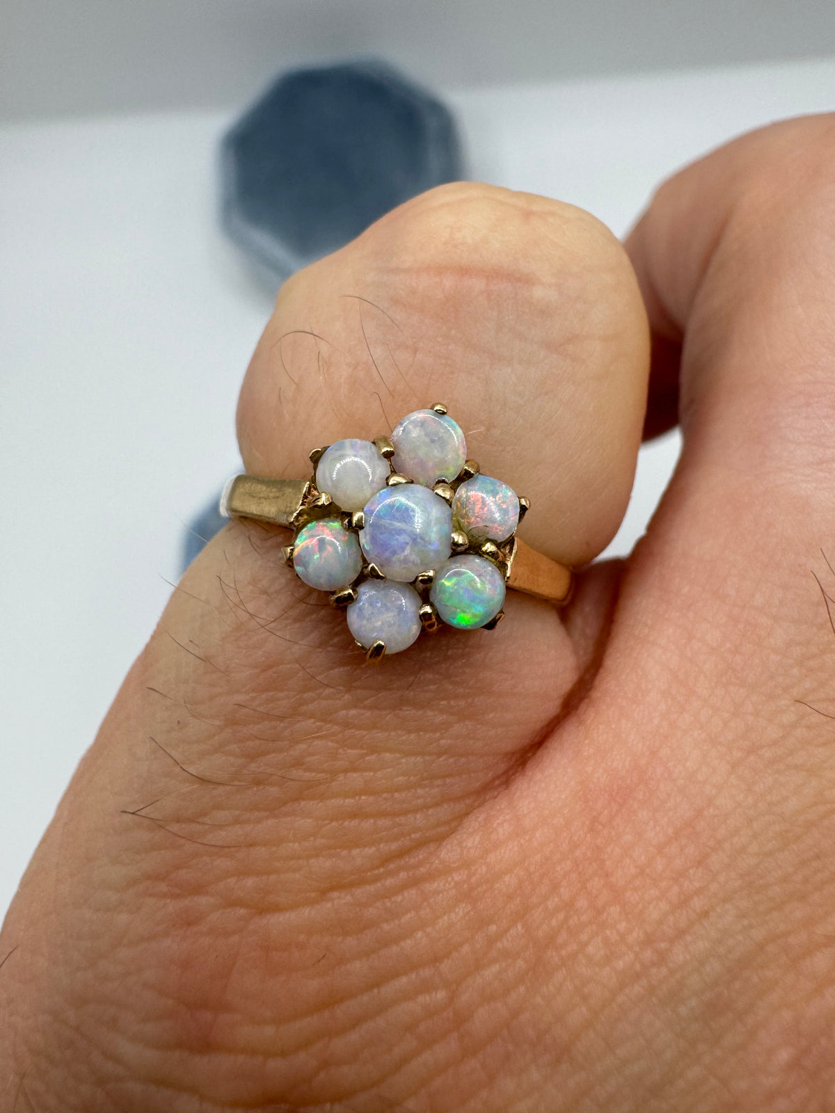 9ct gold opal cluster ring