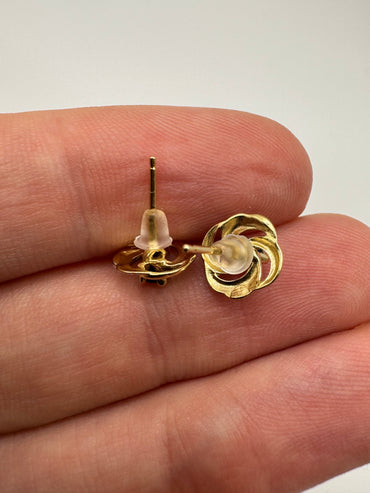 9ct gold sapphire and diamond earrings
