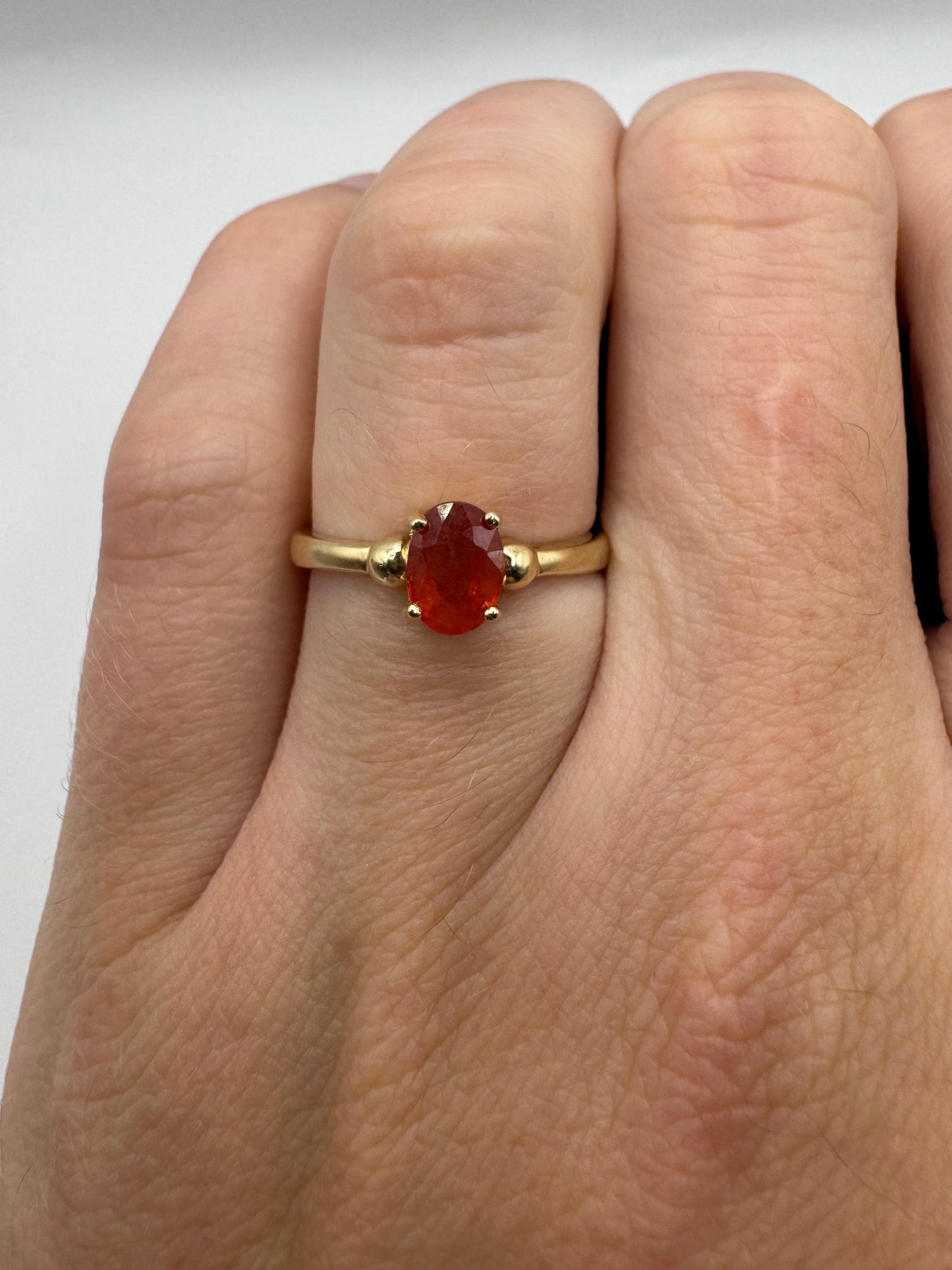 9ct gold fire opal ring