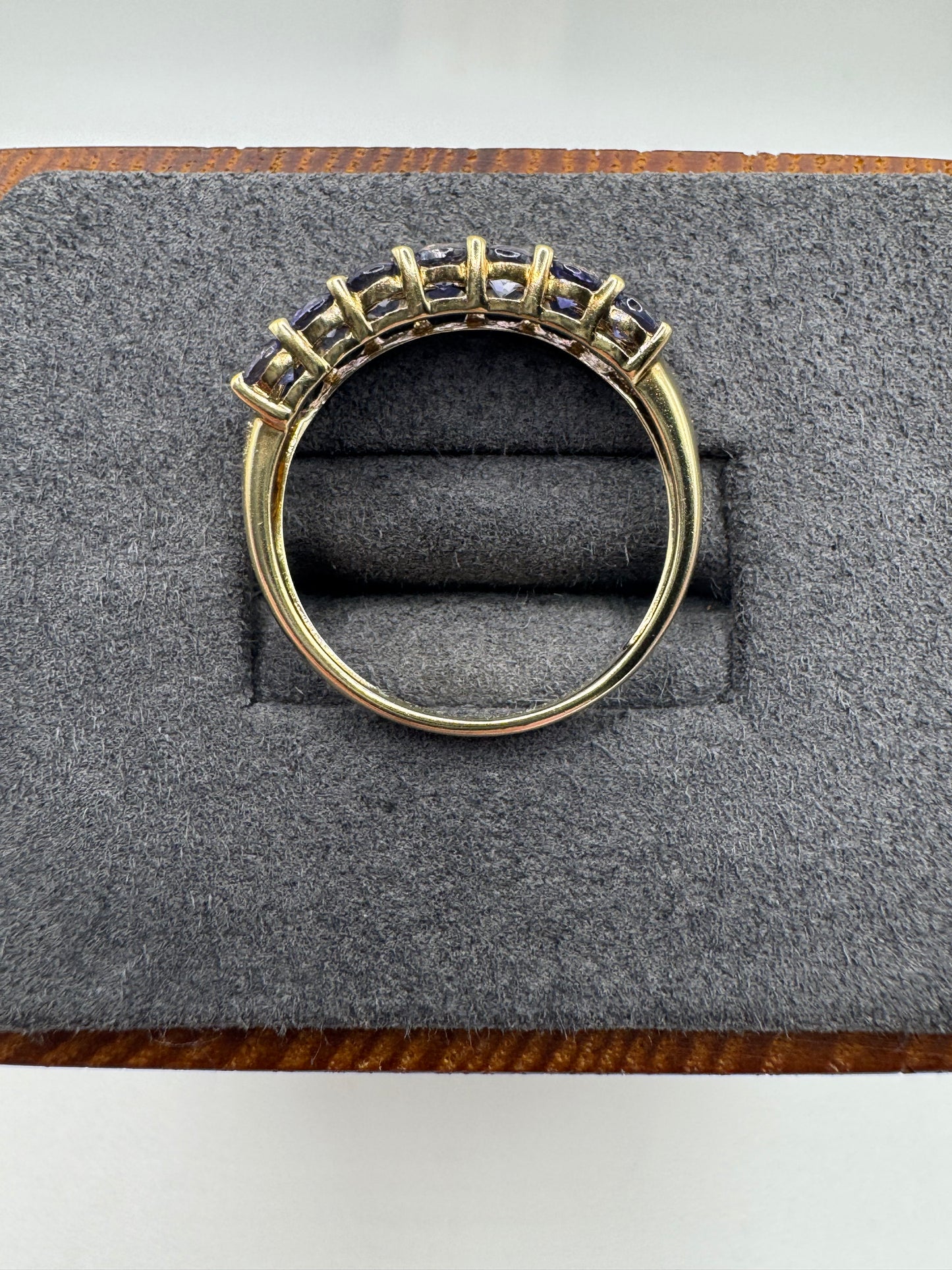 9ct gold iolite cluster ring