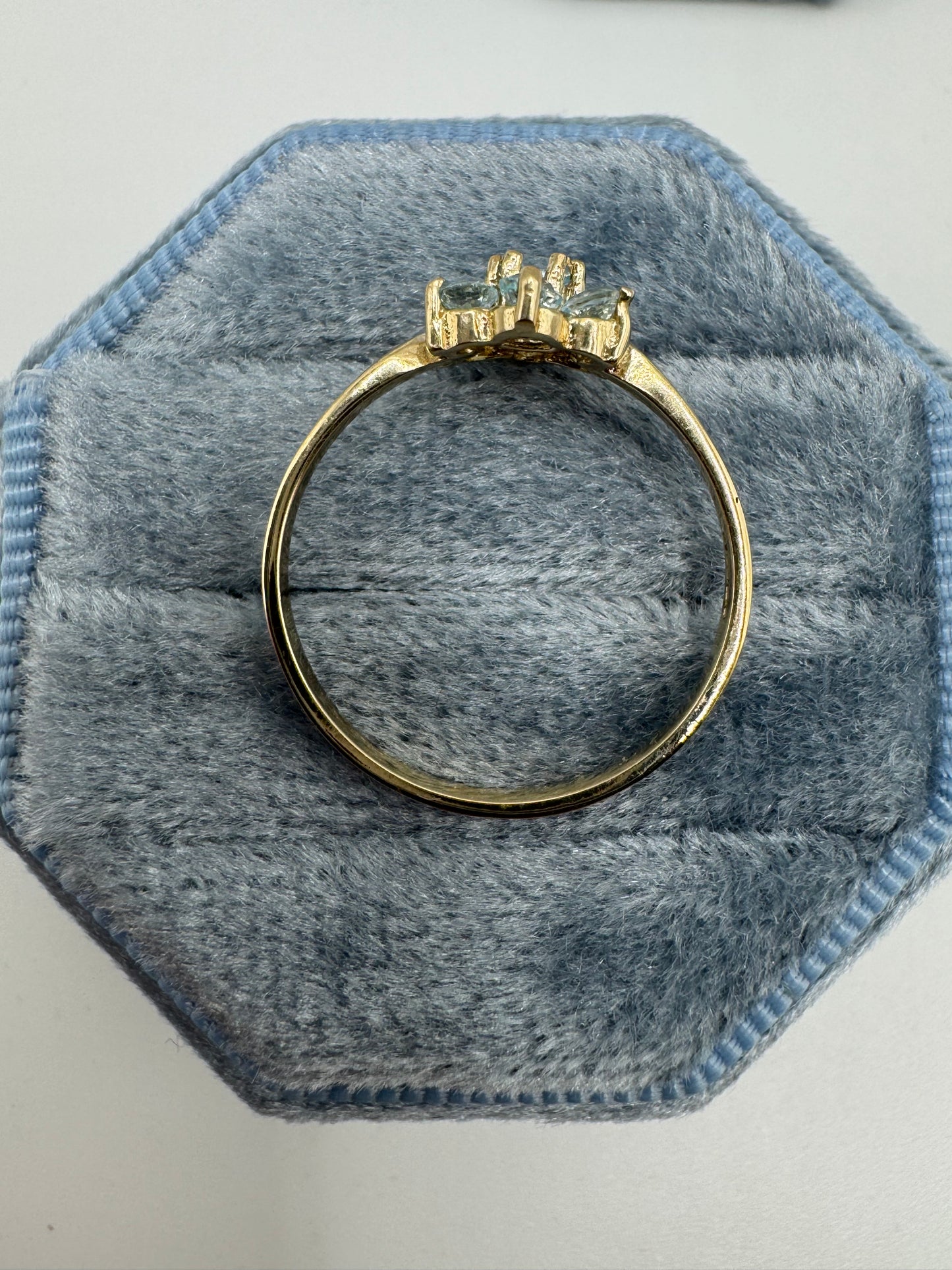 9ct gold blue topaz cluster ring