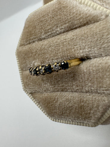 9ct gold sapphire and diamond ring