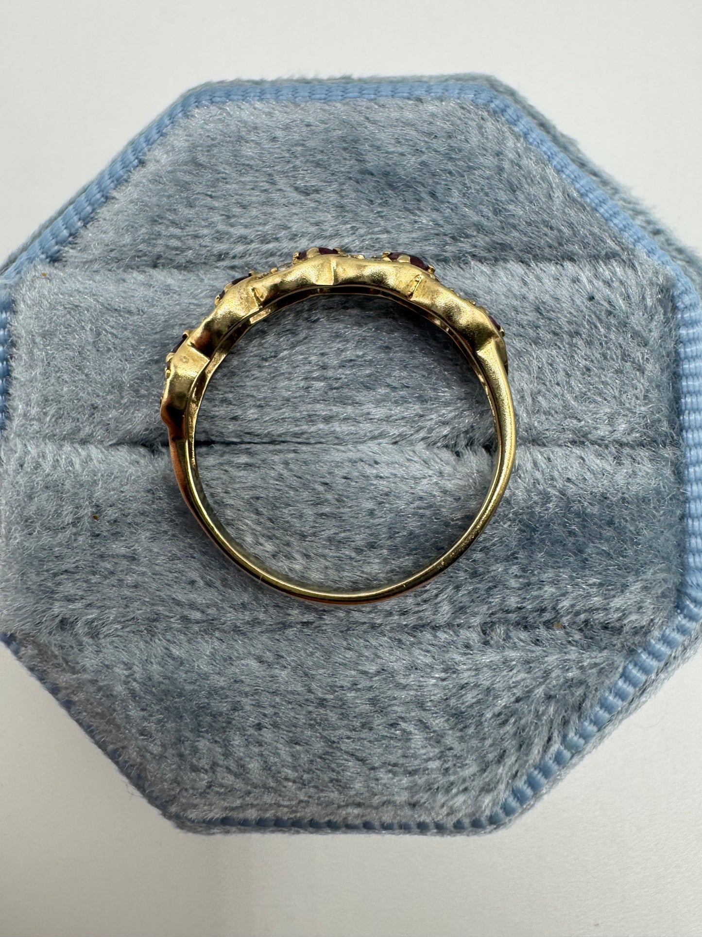 9ct gold ruby and diamond ring