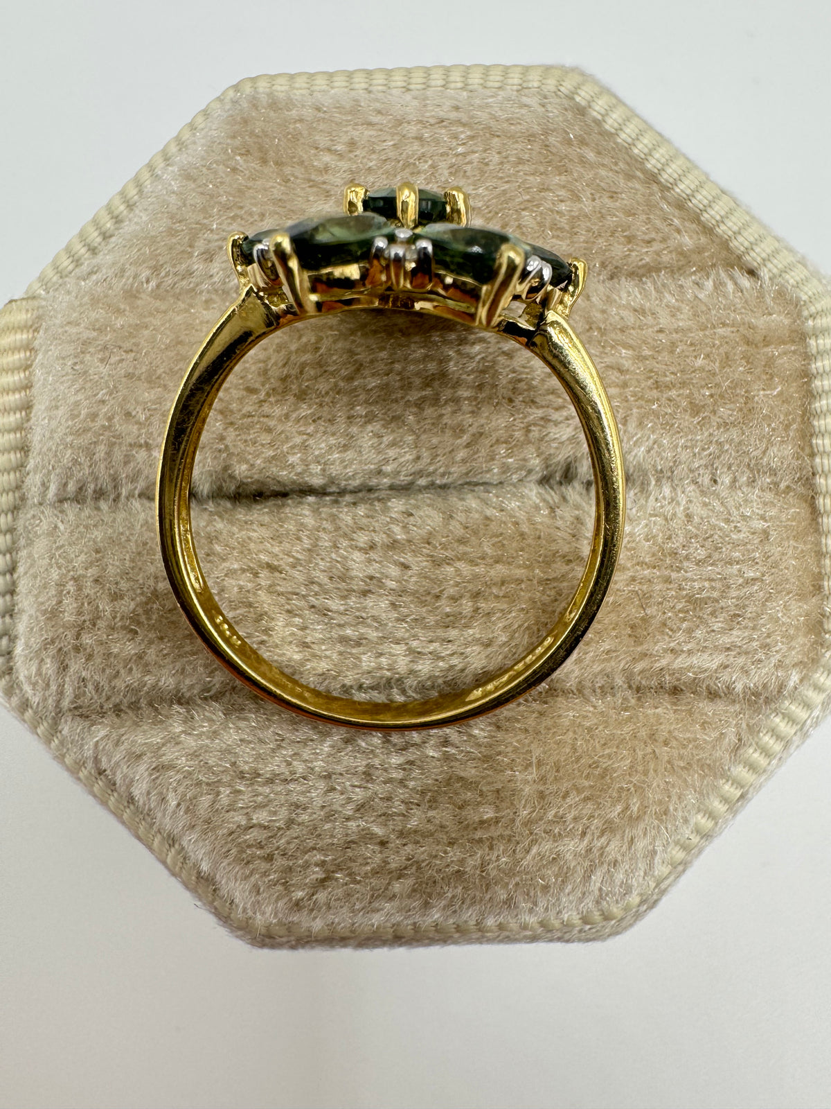 9ct gold sapphire and zircon ring