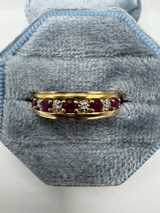 9ct gold ruby and diamond ring