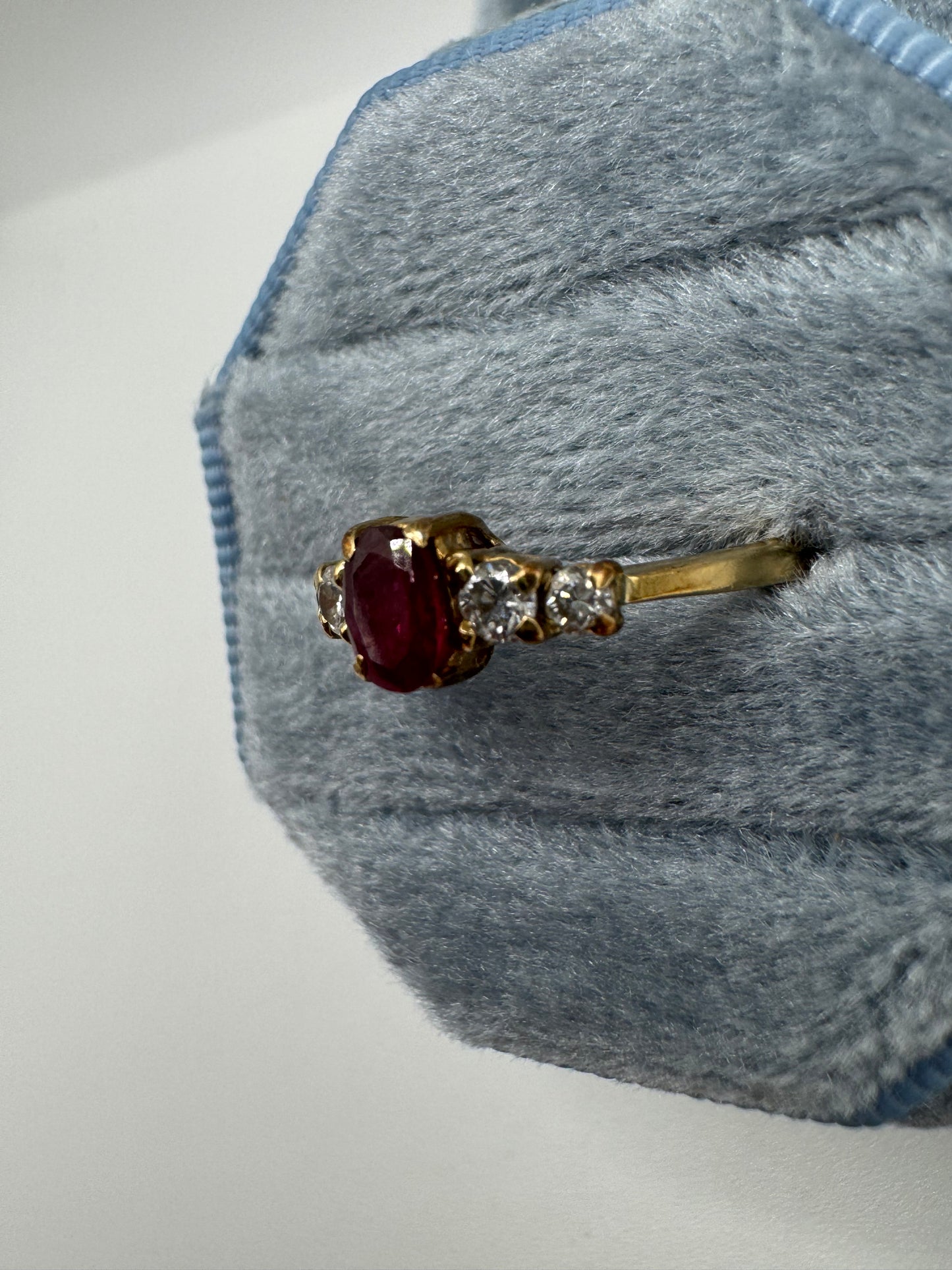 9ct gold ruby and diamond ring