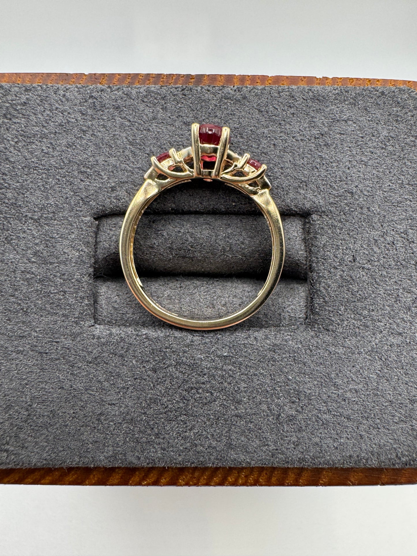 9ct gold ruby and diamond ring