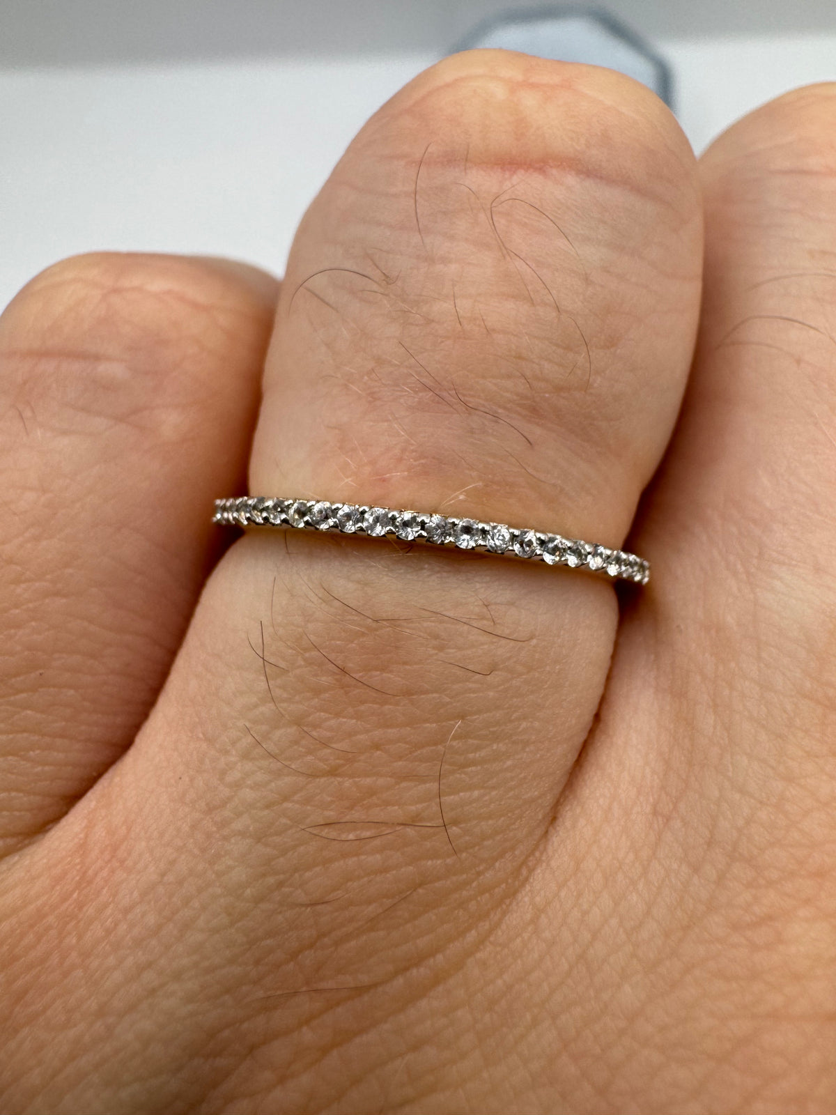 9ct gold zircon half eternity ring