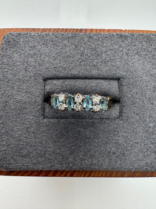 9ct gold topaz and cz ring