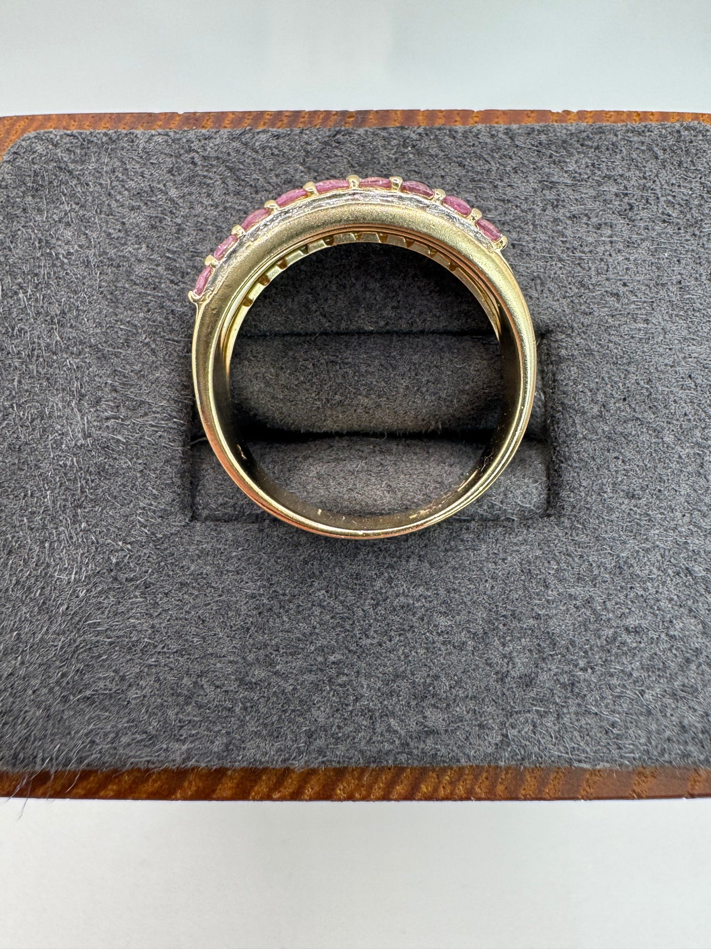 9ct gold pink topaz and diamond ring