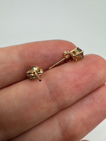 9ct gold mystic topaz earrings