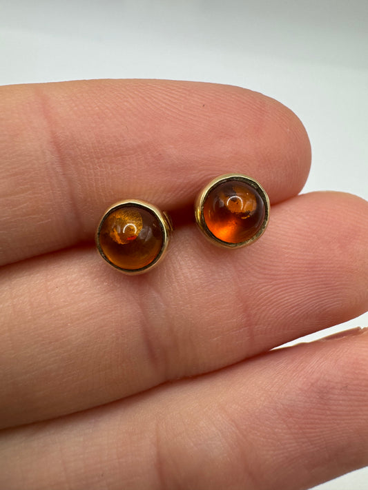 9ct gold amber earrings