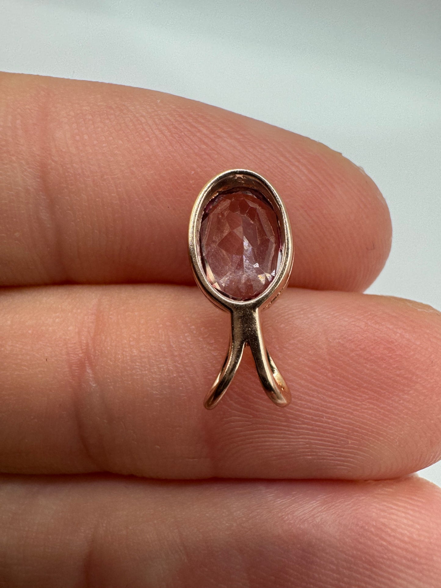 9ct rose gold topaz pendant
