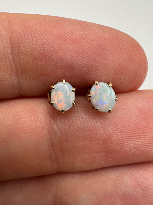 9ct gold opal earrings