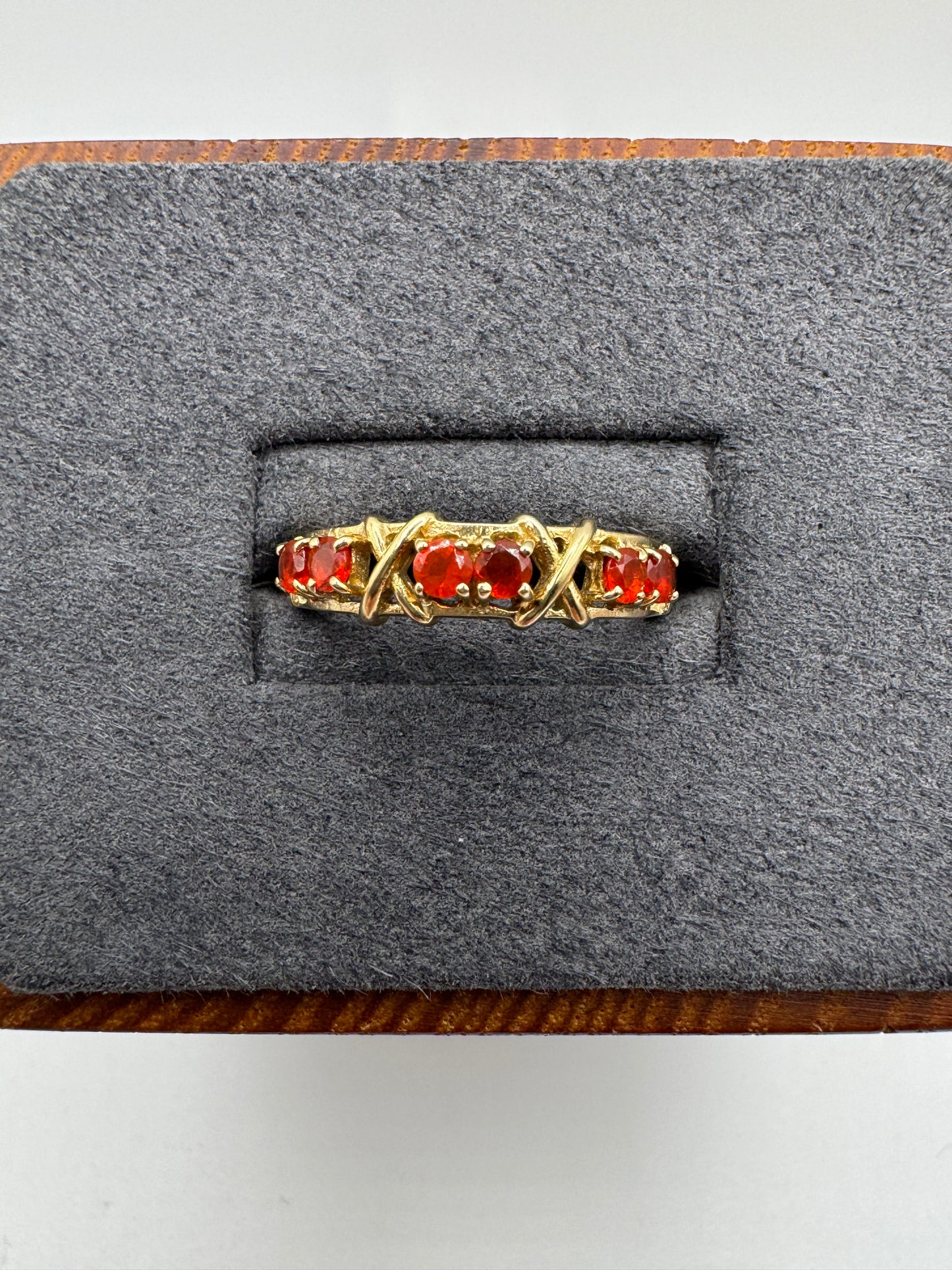9ct gold fire opal ring