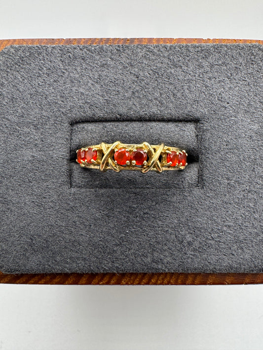 9ct gold fire opal ring