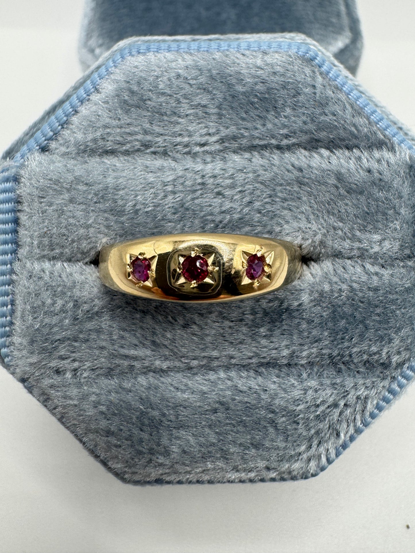 9ct gold pink topaz gypsy ring