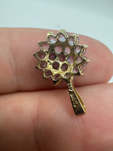9ct gold tanzanite cluster pendant