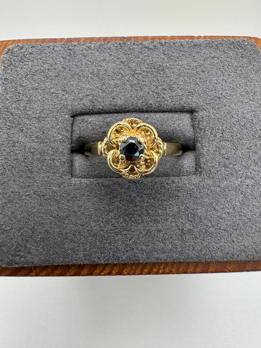 9ct gold sapphire flower ring