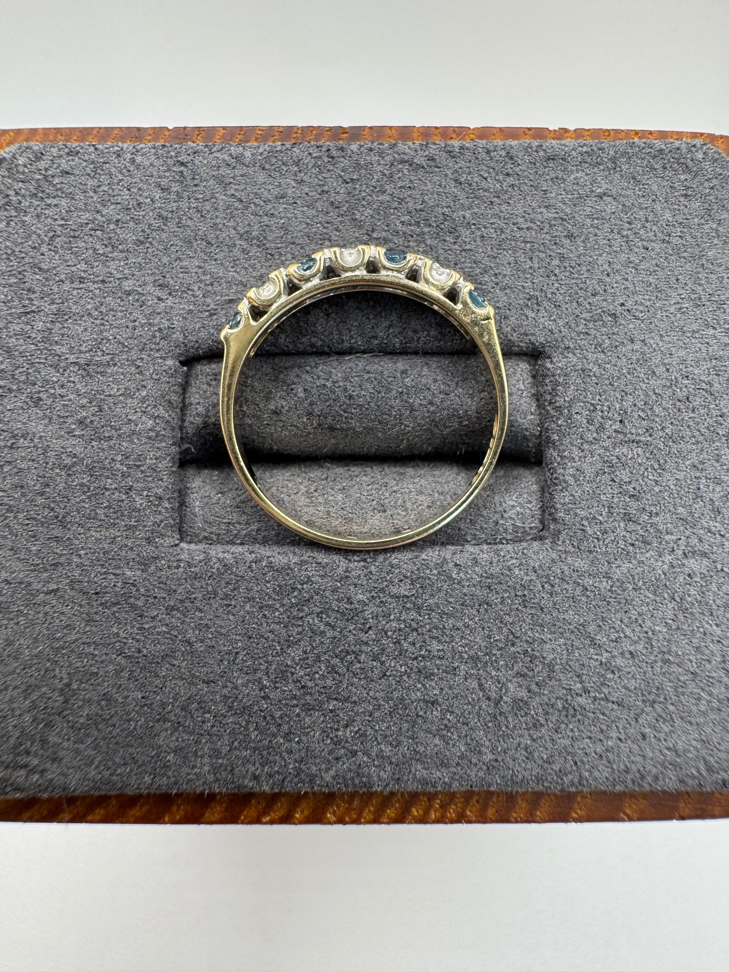 9ct gold blue topaz and diamond ring