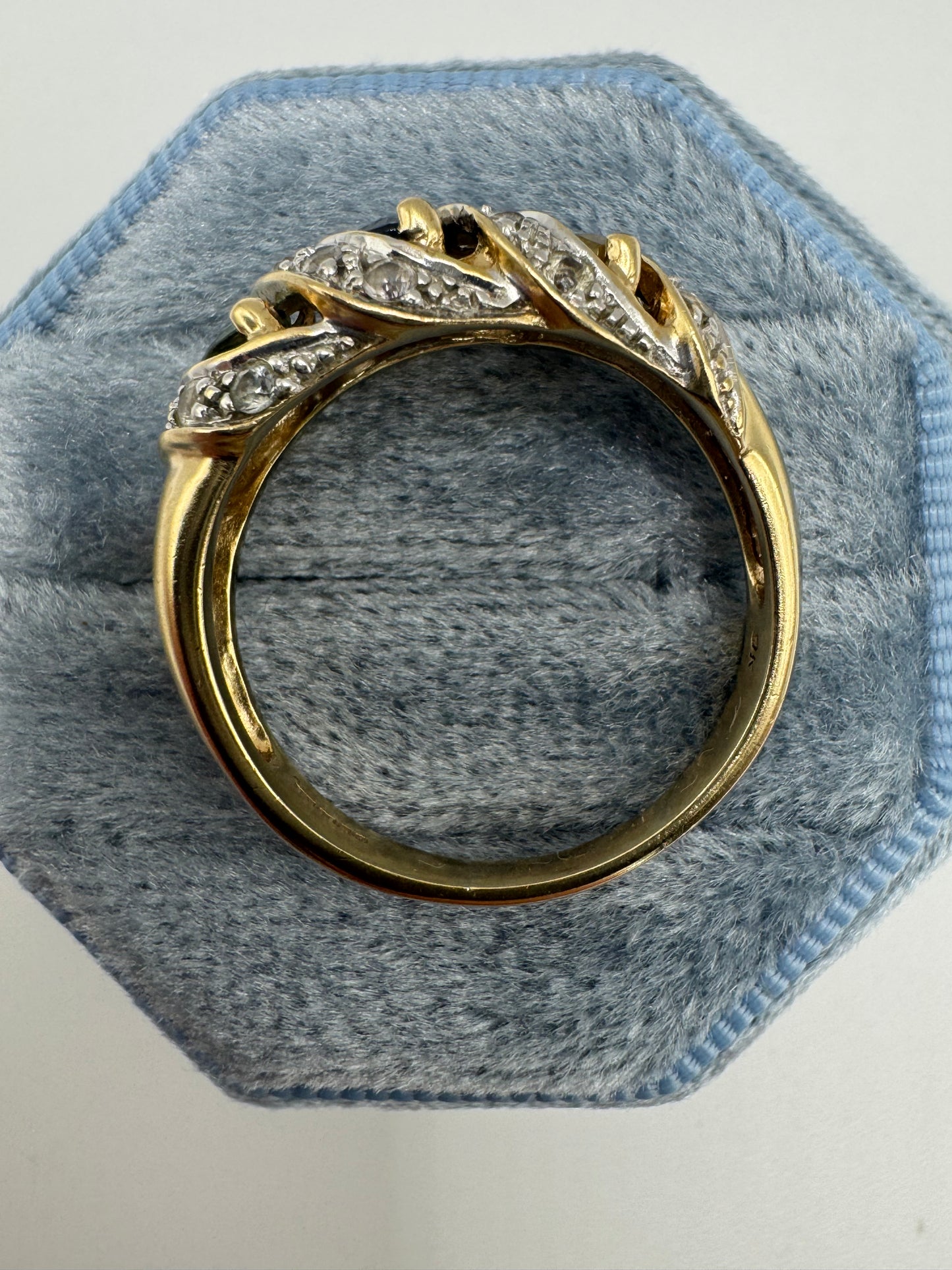 9ct gold multicoloured sapphire cluster ring