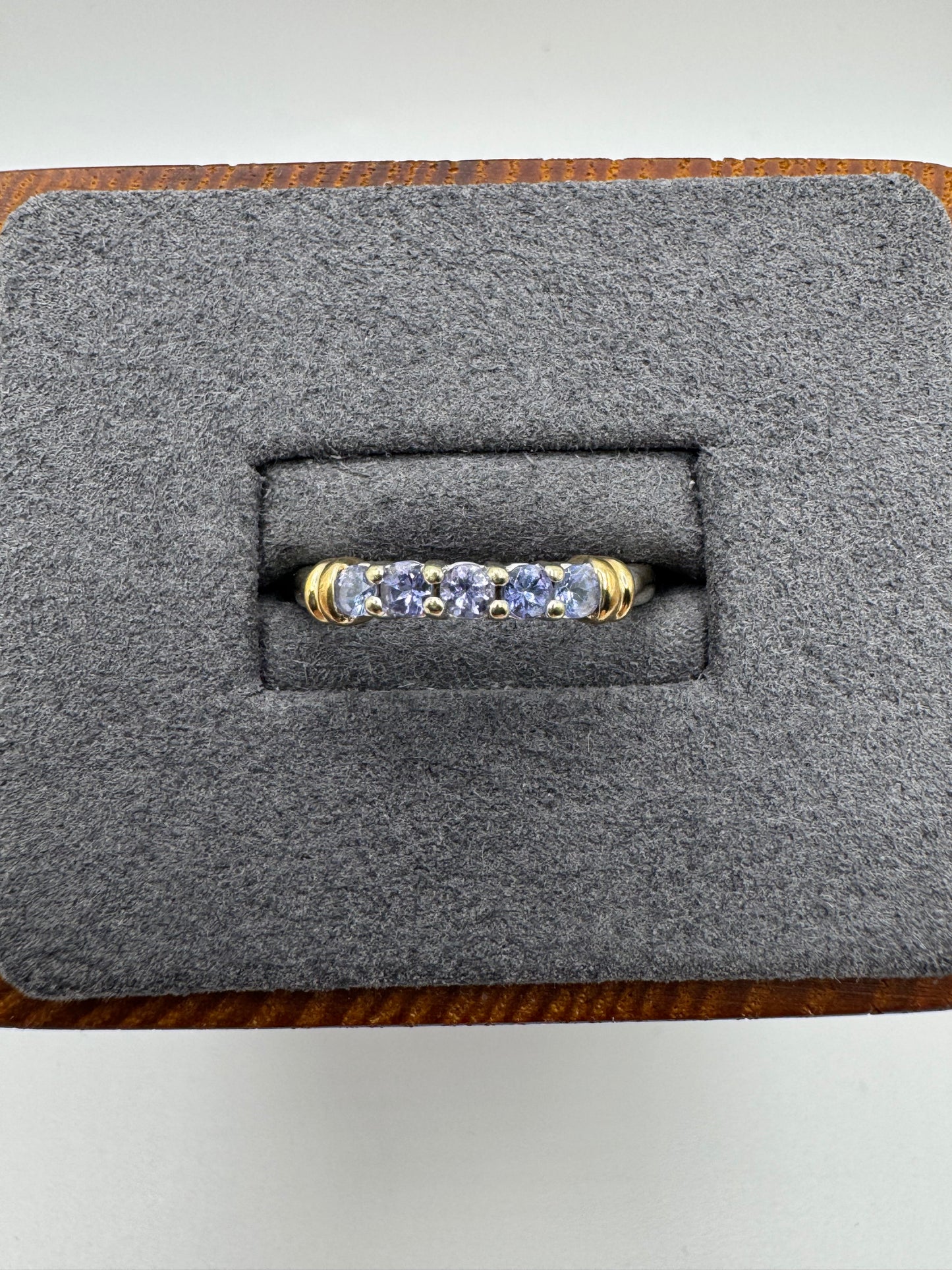 9ct two tone gold tanzanite ring