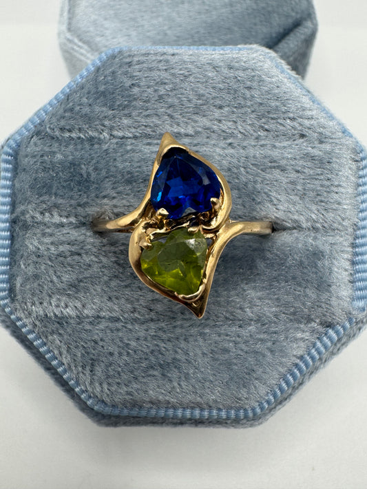 9ct gold multi-gem heart ring