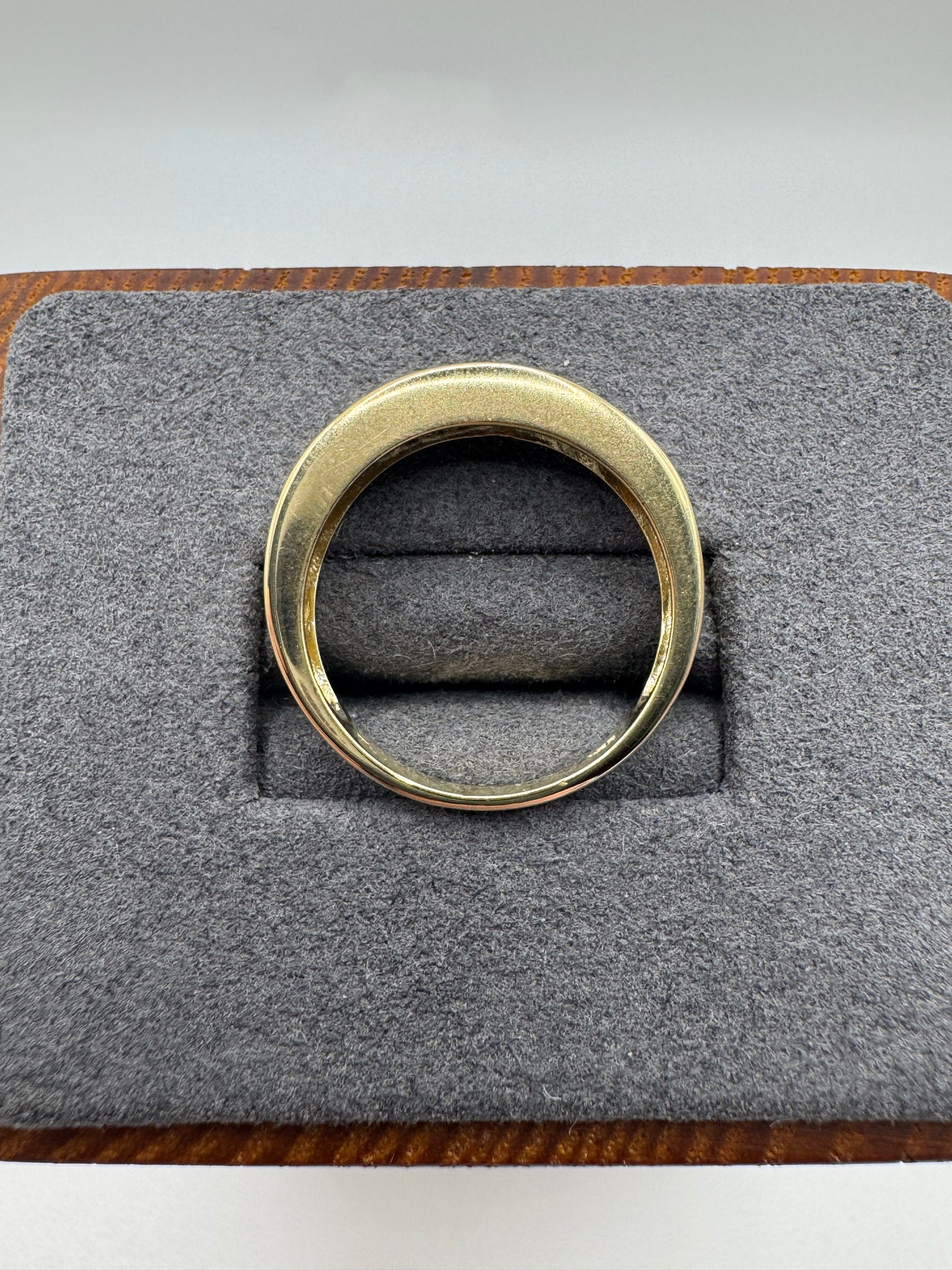 9ct gold sapphire and diamond Greek key ring