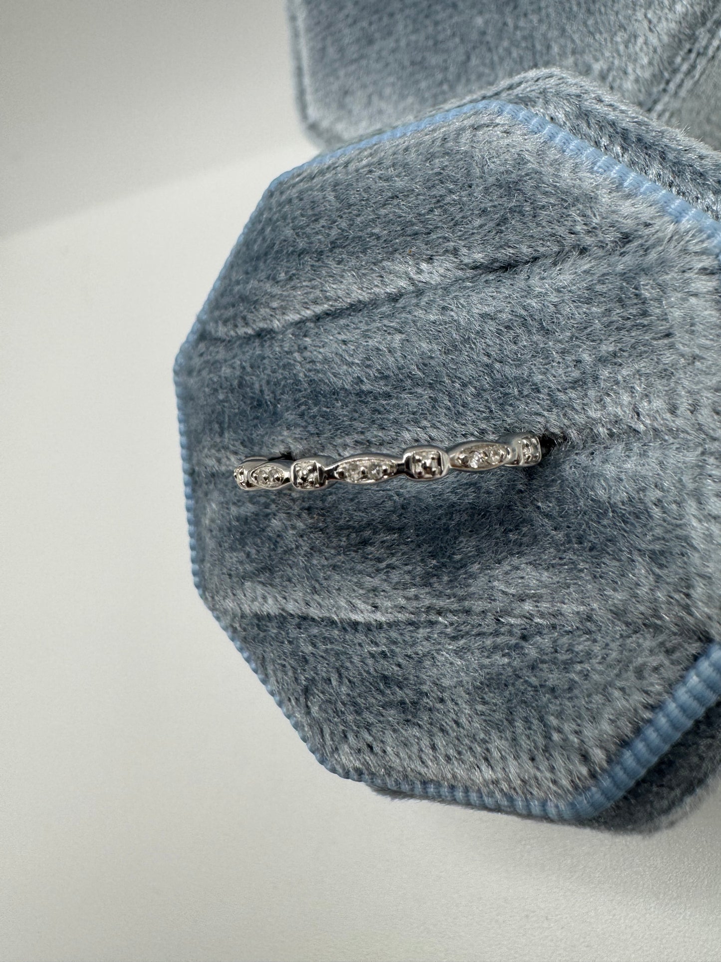 9ct white gold diamond half eternity ring