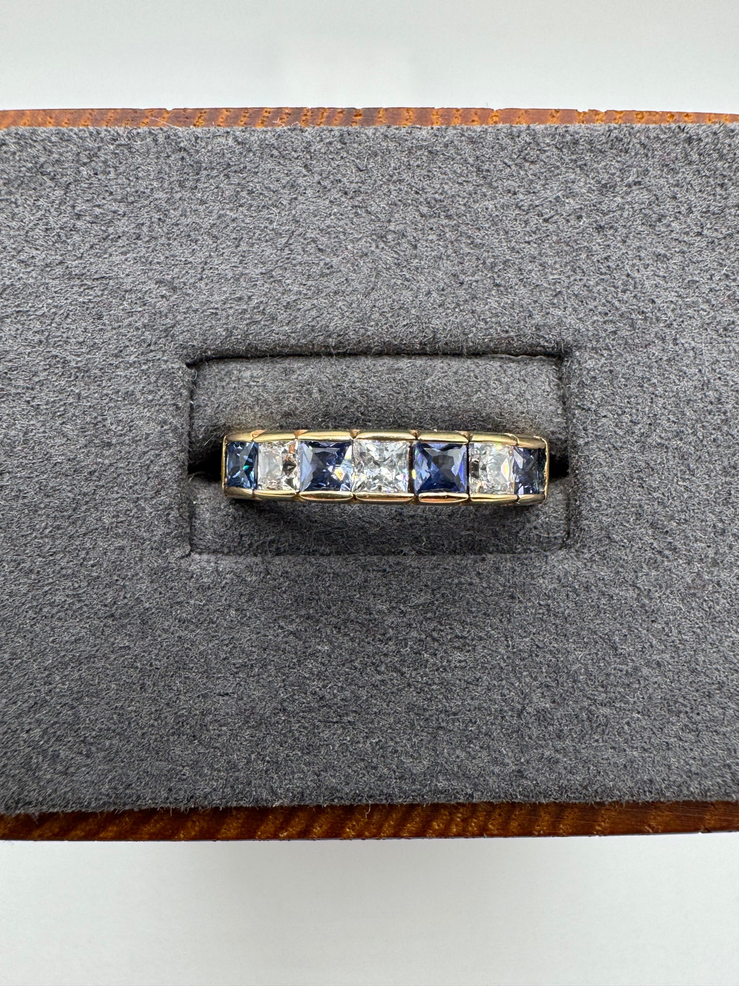 9ct gold tanzanite and zircon ring
