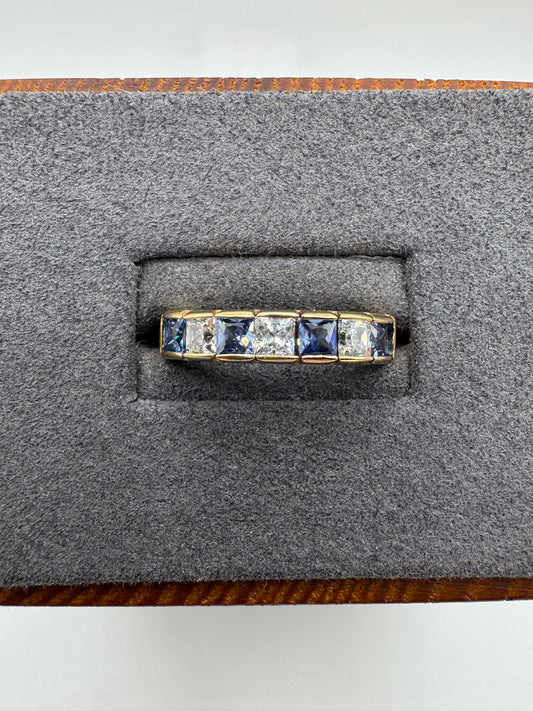 9ct gold tanzanite and zircon ring