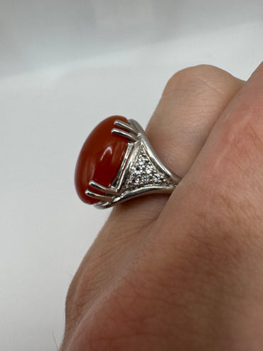Silver gemstone ring