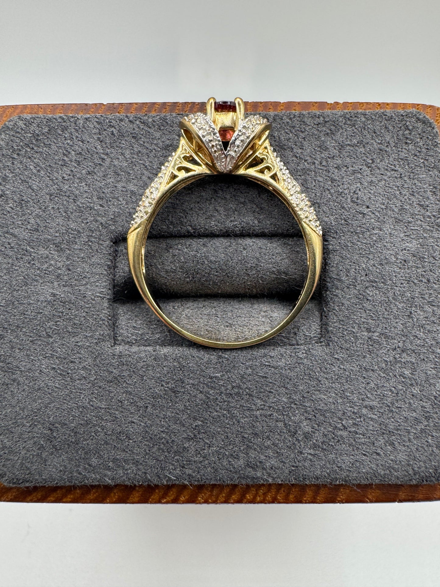 9ct gold tourmaline and diamond ring