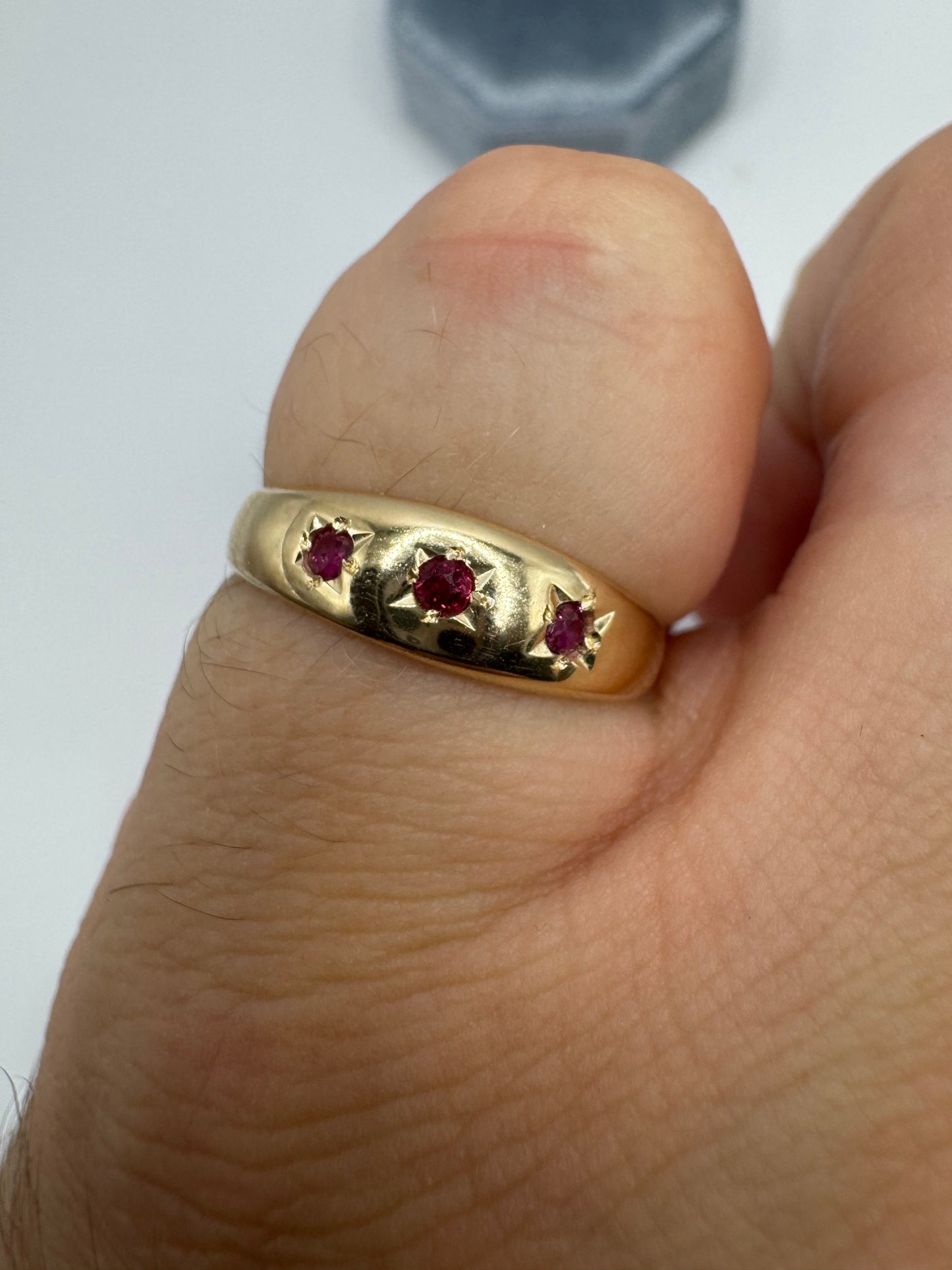 9ct gold pink topaz gypsy ring