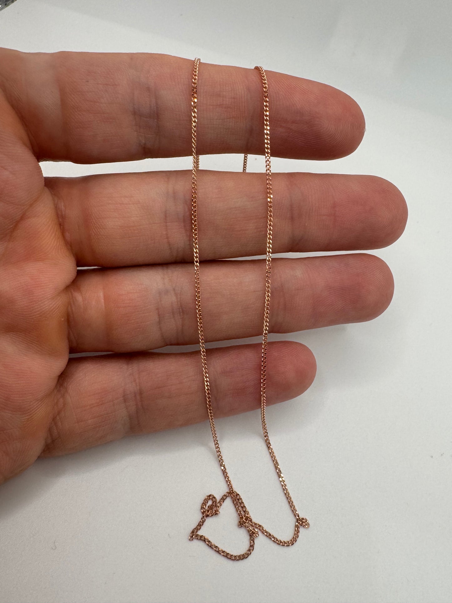 9ct rose gold curb chain 16