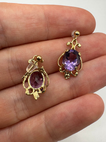 9ct gold amethyst earrings