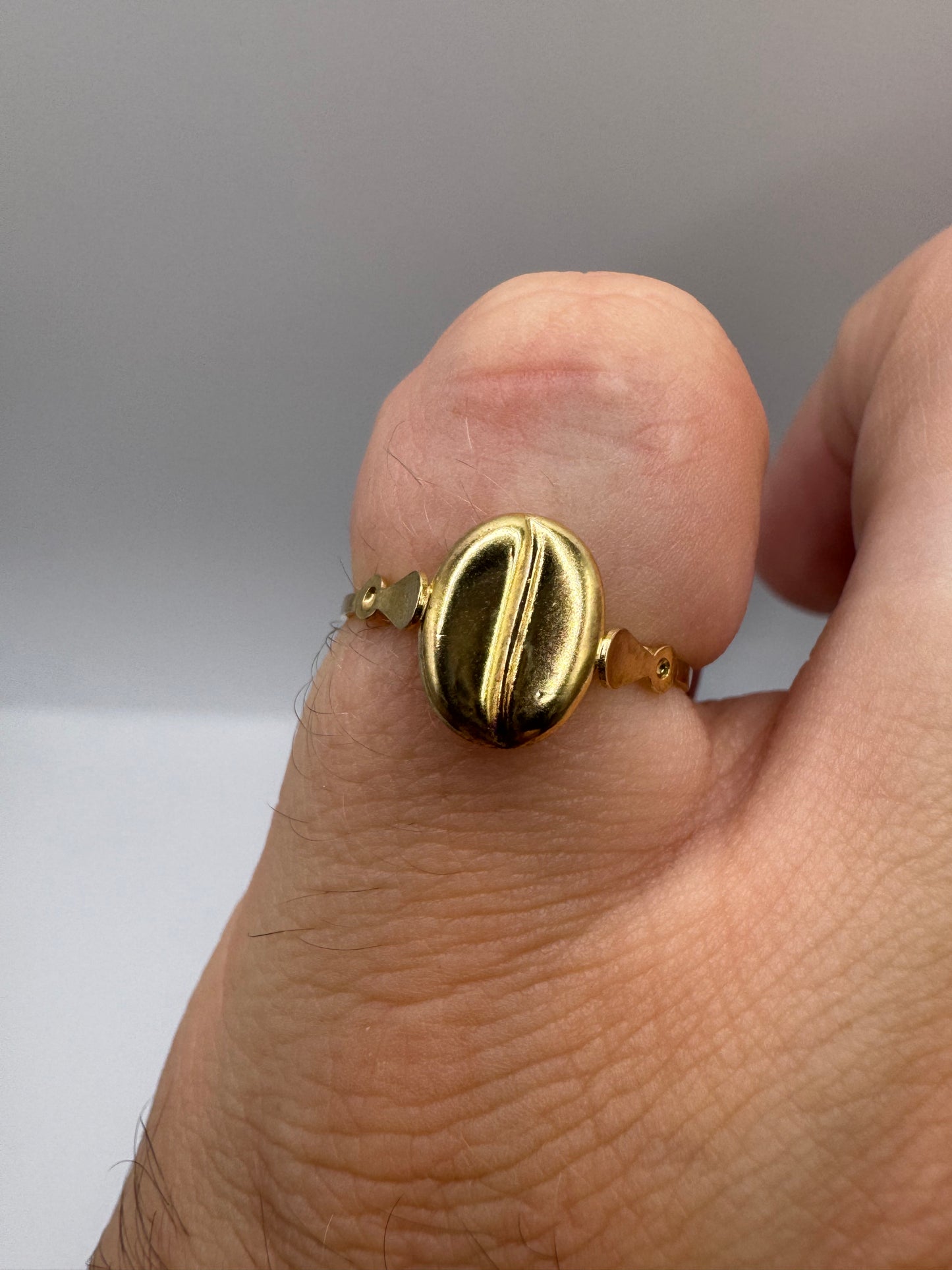 9ct gold coffee bean ring