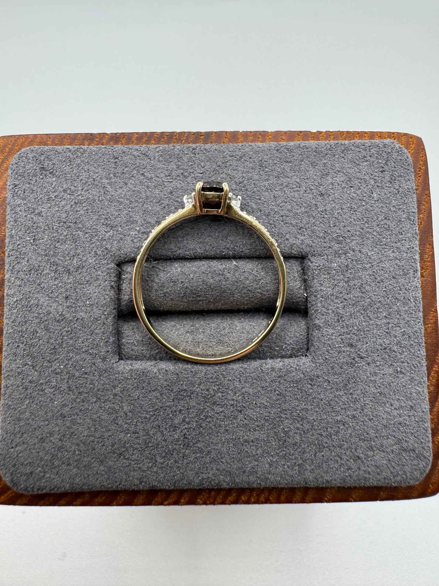 9ct gold tourmaline and diamond ring