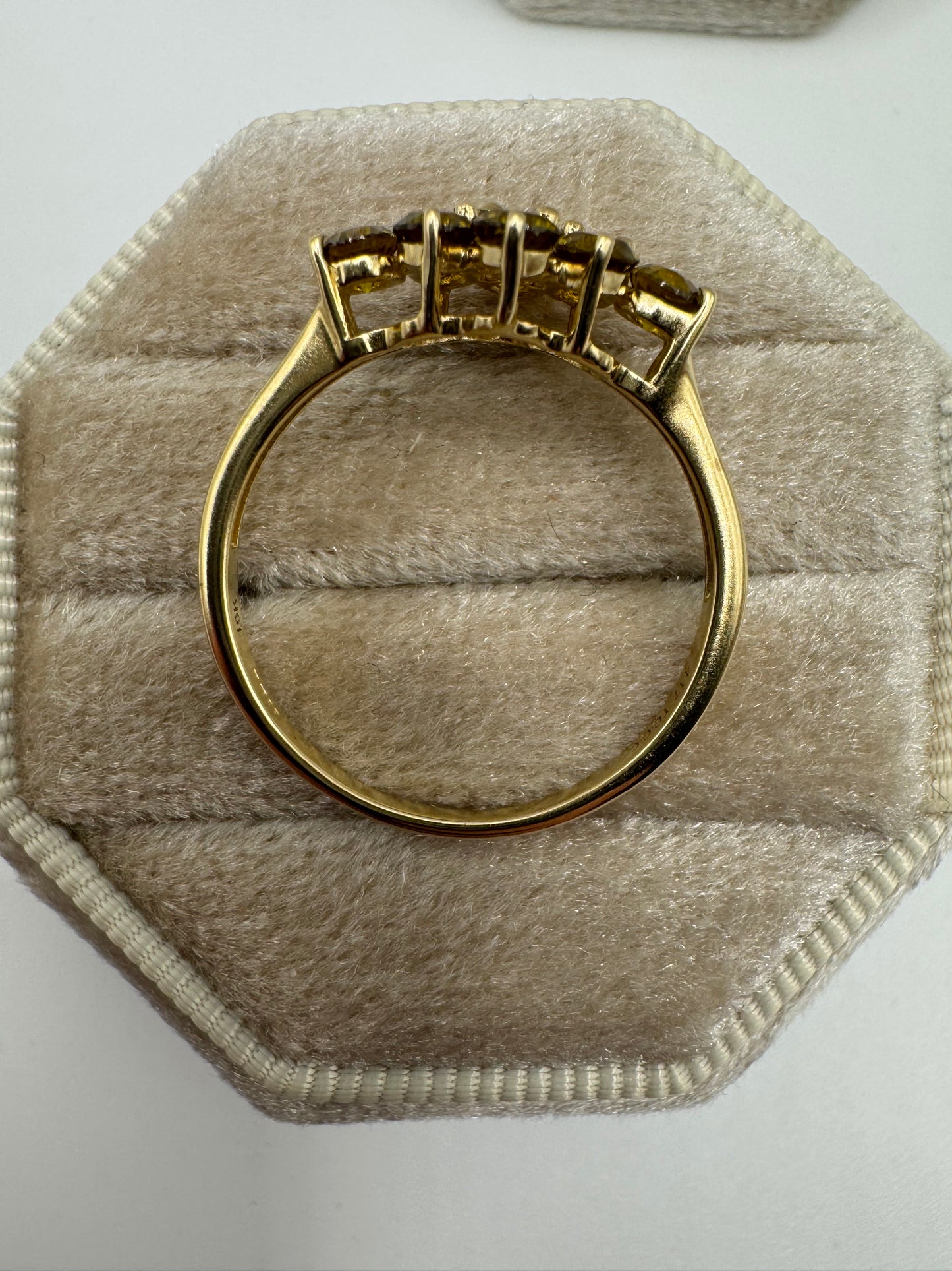 9ct gold sphene cluster ring