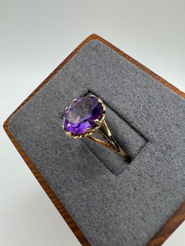 9ct gold amethyst ring