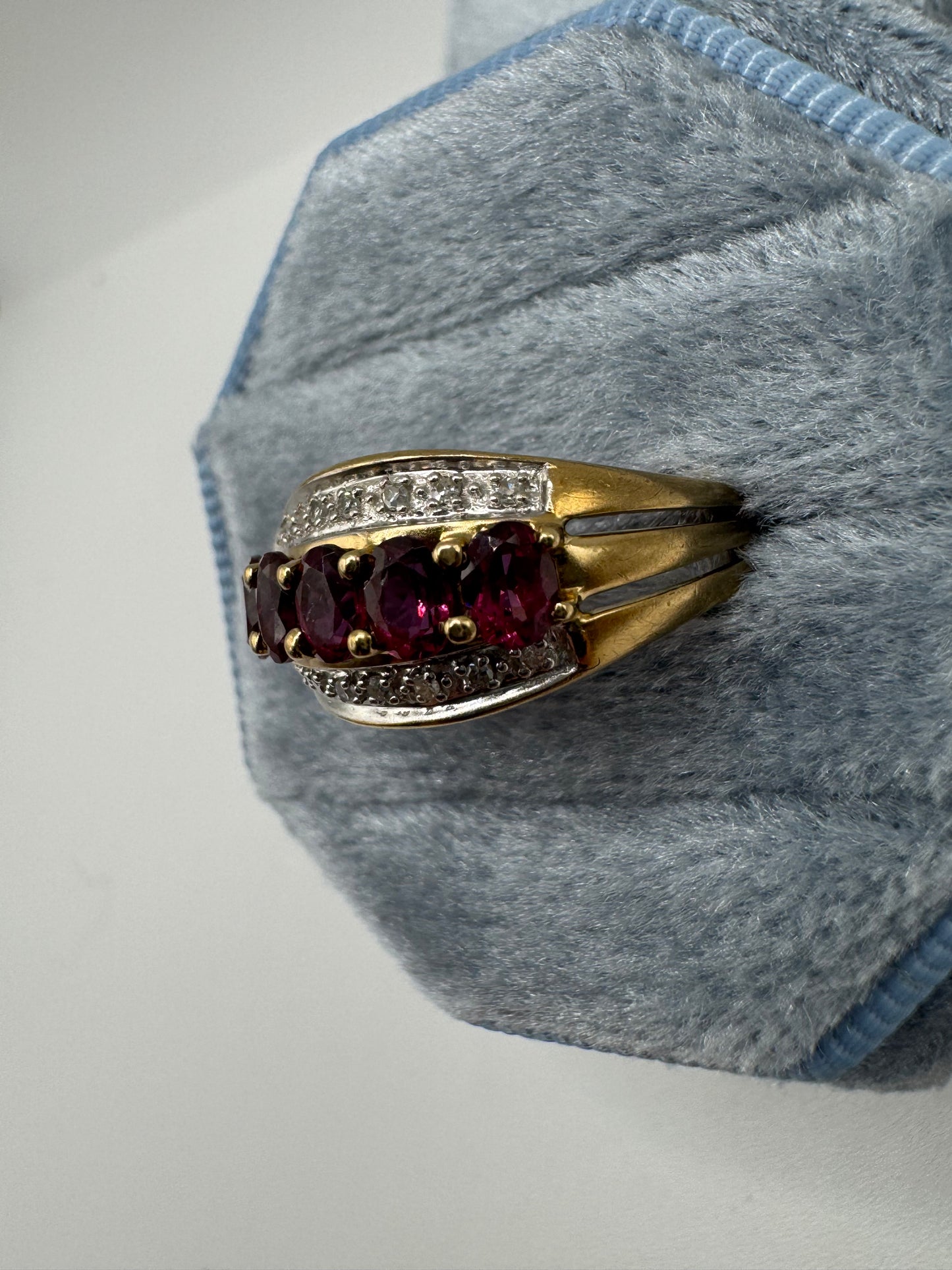 9ct gold tourmaline and diamond ring
