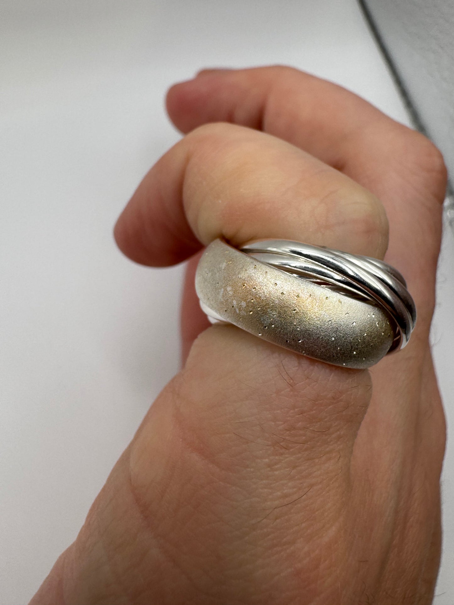 Silver Russian band style ring (4-H1/2)