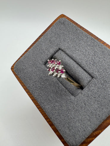 9ct gold ruby and diamond ring