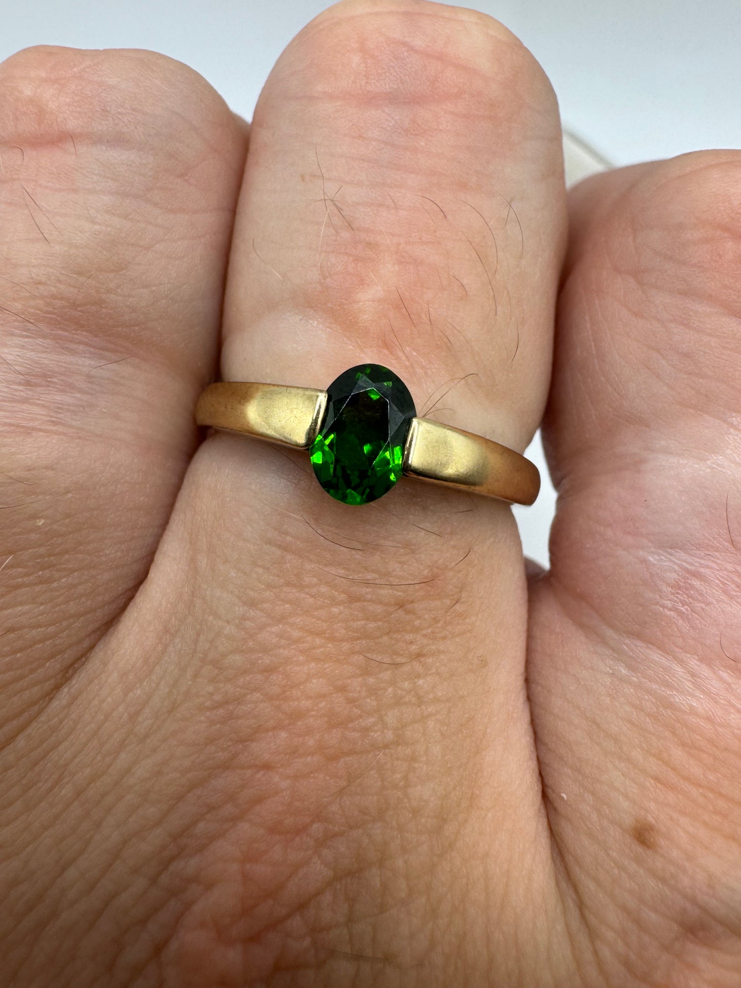 9ct gold diopside ring