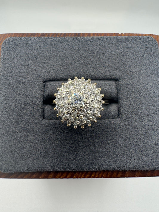9ct gold diamond cluster ring