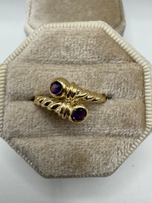 9ct gold amethyst torque ring