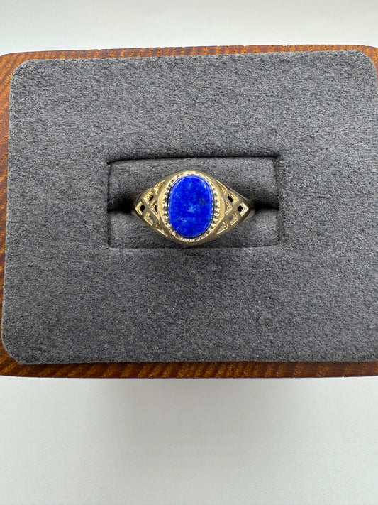 9ct gold lapis lazuli signet ring